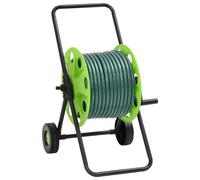 vidaXL Chariot enrouleur vert et jeu de raccords de tuyaux 1,27cm 30 m