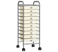 vidaXL Chariot Rangement à 10 Tiroirs - Blanc