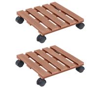 vidaXL Chariots à plantes - Marron - Lot de 2