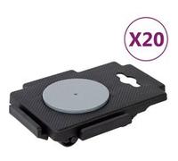 vidaXL Chariots de déménagement à 8 roues 20 pcs noir PP 150 kg Noir