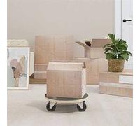vidaXL Chariots de Transport Rond 2 pcs, Chariots de Déménagement pour Meuble, Chariots à Plateforme avec Roues, Ø38x11,5 cm 154892 Or G