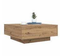 Table basse avec lumières LED Chêne artisan 80x80x31 cm