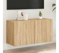 vidaXL Meuble TV Mural, Armoire de Télévision Suspendue avec Rangement, Meuble Télé Flottant Salle de Séjour, Moderne, Chêne Sonoma Bois d'Ingénierie