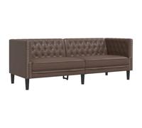 vidaXL Canapé 3 places Chesterfield 372668 Similicuir Marron