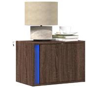 vidaXL Chevets Muraux LED 2pcs - Chêne Marron