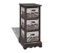 vidaXL Chiffonnier en Bois Colonial Brun avec 3 paniers