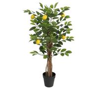 vidaXL Citronnier Artificiel avec 3 Troncs Vert 85 cm PP, Faux citronnier, citronnier Artificiel d'extérieur, Faux citronnier d'extérieur