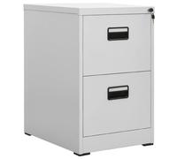 vidaXL Classeur Armoire à Dossiers Armoire de Classement Stockage de Fichiers Meuble de Classement Bureau Intérieur Gris Clair 46x62x72,5 cm Acier