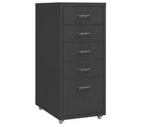 vidaXL Classeur Mobile Anthracite 28 x 41 x 69 cm en Métal avec 5 Tiroirs et 4 Roulettes