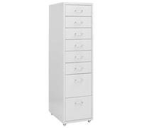 vidaXL Classeur Mobile Armoire à Dossiers Armoire de Classement Stockage de Fichiers Meuble de Classement Bureau Gris 28x41x109 cm Métal