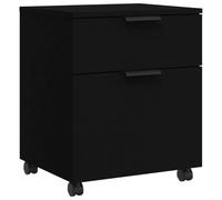 vidaXL Classeur mobile sur roulettes Bois d'ingénierie 45x38x54 cm Noir