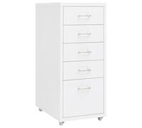 vidaXL Classeur Mobile Blanc 28x41x69 cm Métal