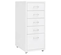vidaXL Classeur mobile Métal Blanc 28×41×69 cm