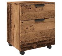 vidaXL Classeur mobile Vieux bois 45x38x54 cm – Bois d'ingénierie, roulettes