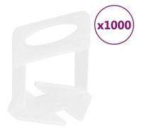 vidaXL Clips de Nivellement de Carreaux 1000 pcs, Système de Nivellement de Carrelage, Clips d'Espacement de Carrelage Mural, 1,5 mm