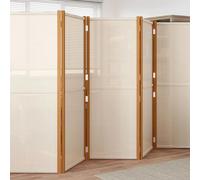 Cloison de séparation 6 panneaux Blanc crème 420x180 cm Blanc G