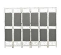 vidaXL Cloison 6 panneaux Gris