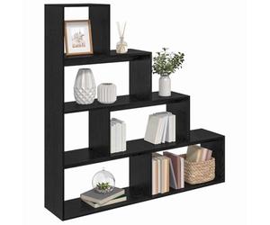 vidaXL Cloison Bibliothèque Chêne Noir 143,5 x 29 x 143,5 cm, Bibliothèque Moderne rectangulaire, Rangement spacieux, diviseur Contemporain, unité modulable Pratique, Texture Lisse