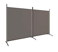 vidaXL Cloison de Séparation 2 Panneaux Séparateur de Pièce Pliable Diviseur Écran d'Intimité Paravent Décoration Salon Anthracite 348x180 cm Tissu