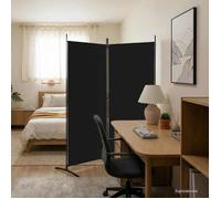 vidaXL Cloison de Séparation 2 Panneaux Séparateur de Pièce Pliable Diviseur Écran d'Intimité Paravent Décoration Salon Noir 350261