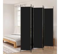 vidaXL Cloison de Séparation 5 Panneaux Séparateur de Pièce Pliable Diviseur Écran d'Intimité Paravent Décoration Salon Noir 350205