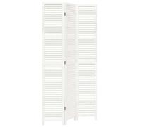 vidaXL Cloison de séparation 3 panneaux – Bois de Paulownia massif blanc