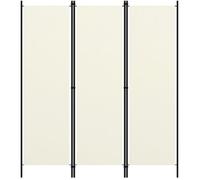 vidaXL Cloison de séparation 3 panneaux Blanc crème 150x180 cm