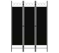 vidaXL Noir 3 panneaux 120x180 cm