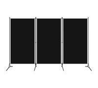 vidaXL Cloison de séparation 3 Panneaux Noir 260x180 cm