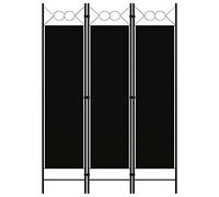 vidaXL Paravent Cloison de séparation 3 panneaux Noir 120x180 cm