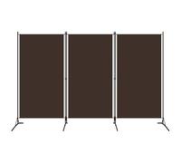 vidaXL Cloison de Séparation 3 Panneaux Séparateur de Pièce Diviseur Ecran d'Intimité Paravent Chambre à Coucher Maison Intérieur Marron 260x180 cm