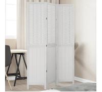 vidaXL Cloison de Séparation 3 Panneaux, Séparateur de Pièce, Écran d'Intimité, Paravent de Salon Chambre, Blanc Bois de 358718