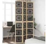 vidaXL Cloison de Séparation 3 Panneaux, Séparateur de Pièce, Écran d'Intimité, Paravent de Salon Chambre, Marron Noir 358800