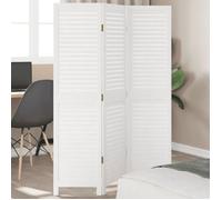 vidaXL Cloison de séparation 3 panneaux – Paravent salon/chambre, bois de paulownia blanc