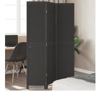 vidaXL Cloison de Séparation 3 Panneaux, Séparateur de Pièce, Écran d'Intimité, Paravent de Salon Chambre, Noir Bois de 358846