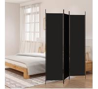 vidaXL Cloison de séparation 3 panneaux en tissu 150 x 200 cm Noir