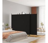 vidaXL Cloison de séparation 3 panneaux 525x180 cm tissu pliable noir 350281