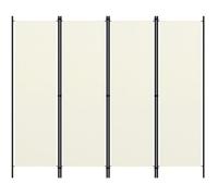vidaXL Cloison de séparation 4 panneaux 200x180 cm Blanc crème