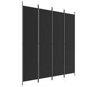 vidaXL Cloison de séparation 4 panneaux en tissu 200x220 cm noir