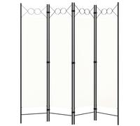 vidaXL Cloison de Séparation 4 Panneaux Séparateur de Pièce Diviseur Ecran d'Intimité Paravent Chambre à Coucher Maison Intérieur Blanc 160x180 cm