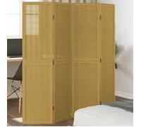 vidaXL Cloison de Séparation 4 Panneaux, Séparateur de Pièce, Écran d'Intimité, Paravent Chambre Salon, Marron Bois 358817