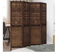 Cloison de Séparation 4 Panneaux, Séparateur de Pièce, Ecran d'Intimité, Paravent de Salon Chambre, Marron Foncé Bois 358705
