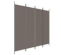 vidaXL Cloison de Séparation 4 Panneaux Séparateur de Pièce Pliable Diviseur Écran d'Intimité Paravent Décoration Salon Anthracite 200x200 cm Tissu