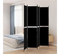 vidaXL Cloison de séparation 4 panneaux Noir 200x220 cm Tissu