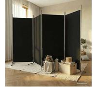 vidaXL Cloison de séparation 4 panneaux pliable – Tissu 346×180 cm – Noir
