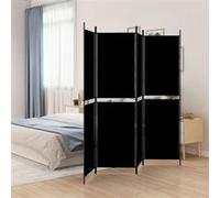 vidaXL Cloison de séparation 4 panneaux Noir 200x200 cm Tissu