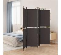 vidaXL Cloison de séparation 4 panneaux Marron 200x200 cm Tissu 350231