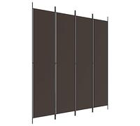 vidaXL Cloison de Séparation 4 Panneaux Séparateur de Pièce Pliable Diviseur Écran d'Intimité Paravent Décoration Salon Marron 200x220 cm Tissu