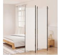 vidaXL Paravent 4 panneaux 200x220 cm tissu blanc 350198