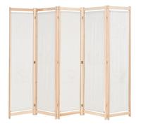 vidaXL Cloison de Séparation 5 Panneaux Amovible Paravent Séparateur de Pièce